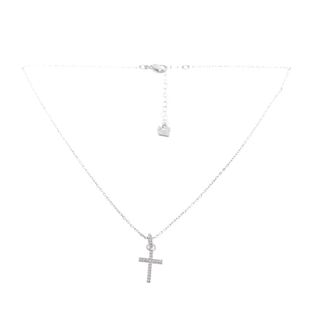 Necklace, in Silver, Metal (metallic, metallized), Swarovski