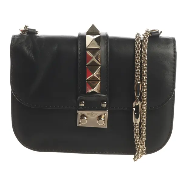 Shoulder Bag, in Black, Leather, Valentino
