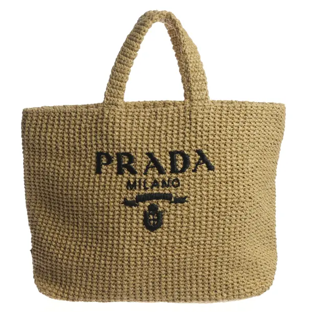 Shopper, in Beige, Stroh, Prada