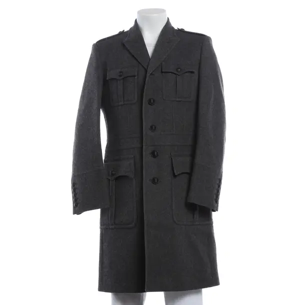 Wintermantel, in Dunkelgrau, Wolle, Burberry