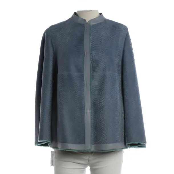 LeatherJacket, in Blue, Leather, Giorgio Armani