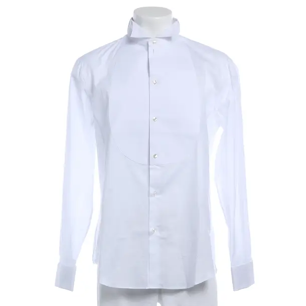 Shirt, in White, Cotton, Giorgio Armani