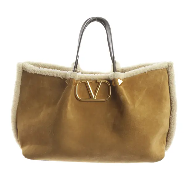 Handtasche, in Hellbraun, Leder, Valentino