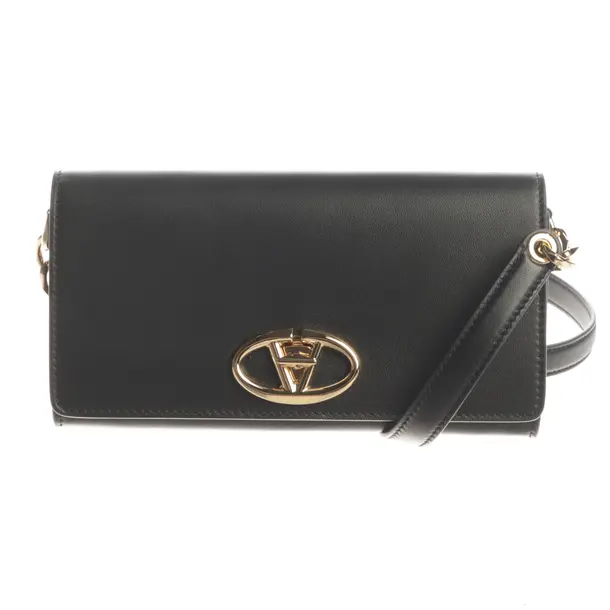 Clutch Bag, in Black, Leather, Valentino