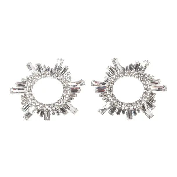 Earrings, in Silver, Metal (metallic, metallized), Amina Muaddi