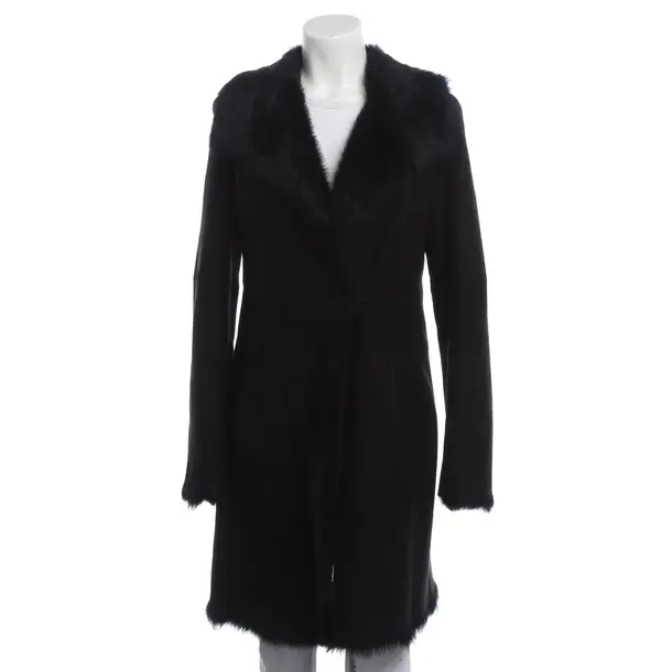 Leather Coat, in Black, Leather, Strenesse