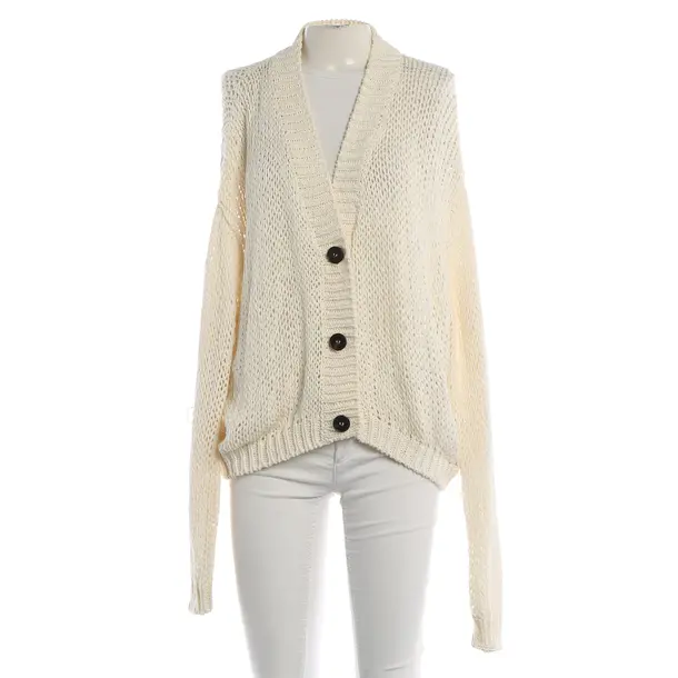Cardigan, in White, Cotton, Roberto Collina