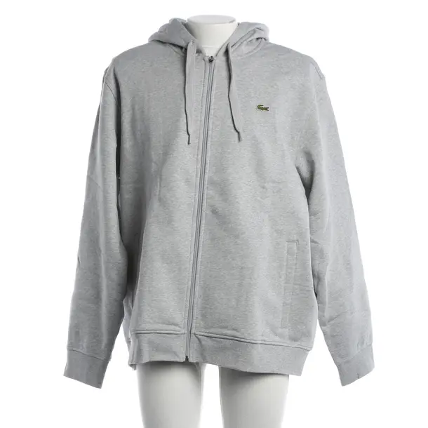 Felpa con cerniera, in Grigio chiaro, Cotone, Lacoste