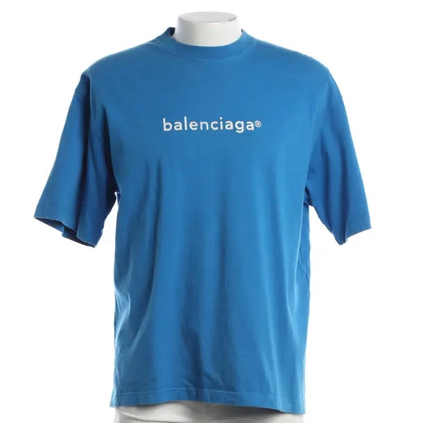T-Shirt, in Blue, Cotton, Balenciaga