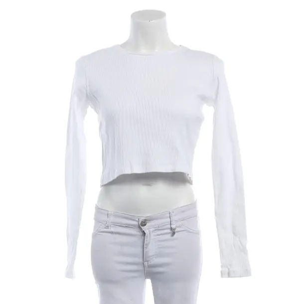 Long Sleeve Shirt, in White, Cotton, Closed