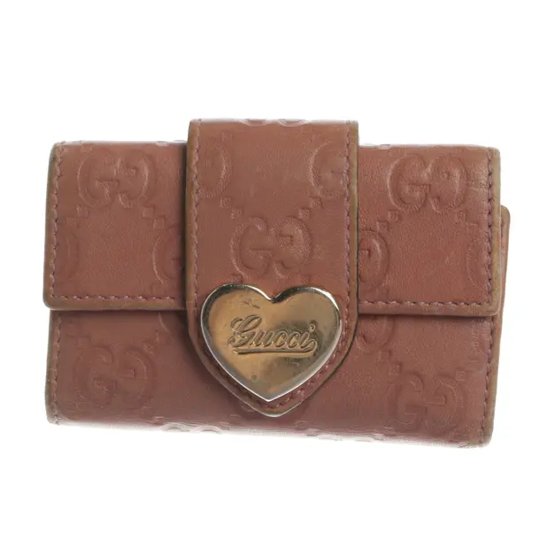 Schlüsseletui, in Hellrosa, Leder, Gucci