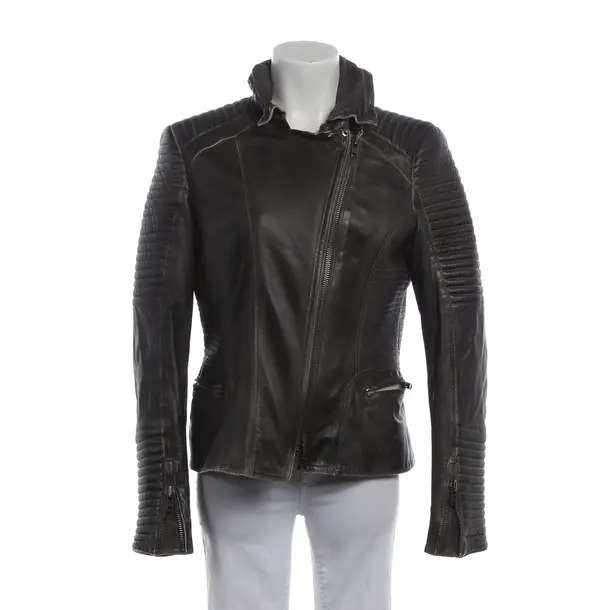 Lederjacke, in Dunkelgrau, Leder, Schyia
