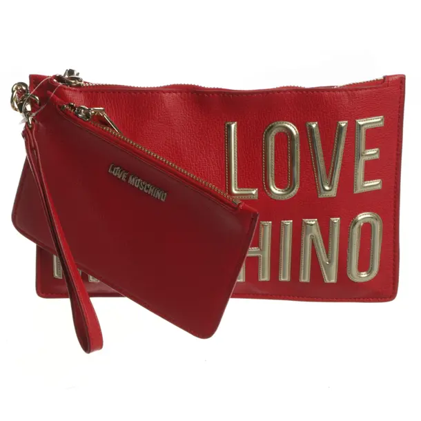Pochette, in Rosso, Pelle, Amore Moschino
