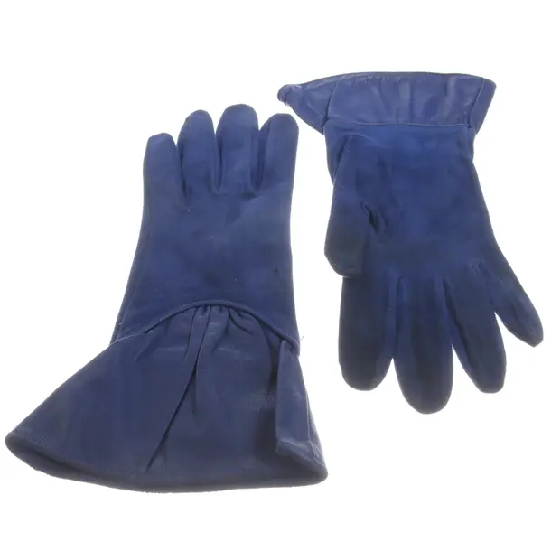 Lederhandschuhe, in Blau, Veloursleder, Hermès