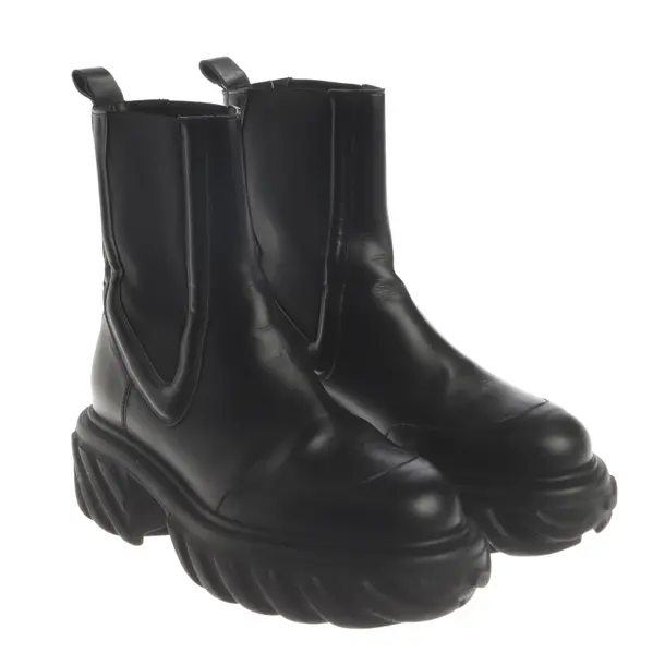 Ankle Boots, in Black, Off-White