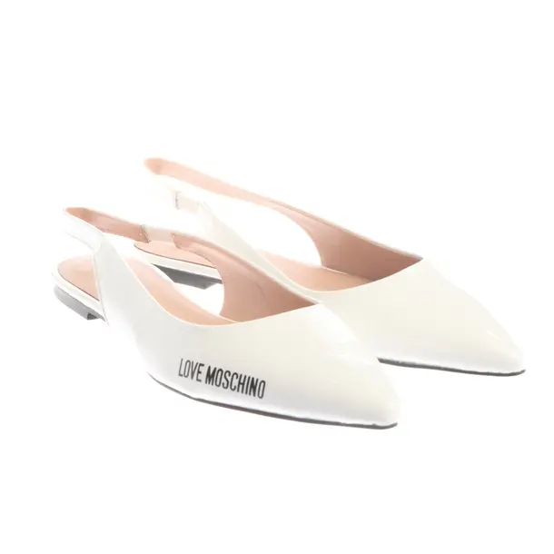 Slingbacks in Weiß, , Love Moschino