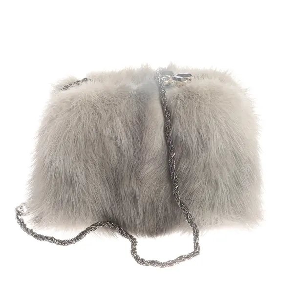 Abendtasche in Grau, Fell, Escada