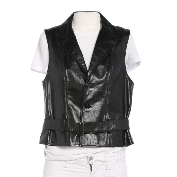 Weste in Schwarz, Leder, Polo Ralph Lauren