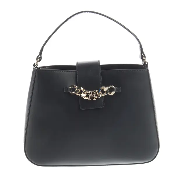 Handtasche, in Schwarz, Leder, Tommy Hilfiger