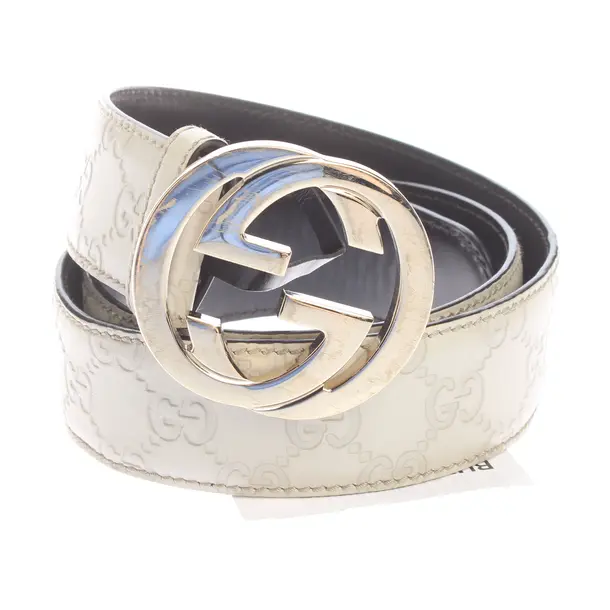 Gürtel in Weiß, Leder, Gucci