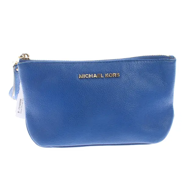 Cosmetic Bag in Blue, Leather, Michael Kors