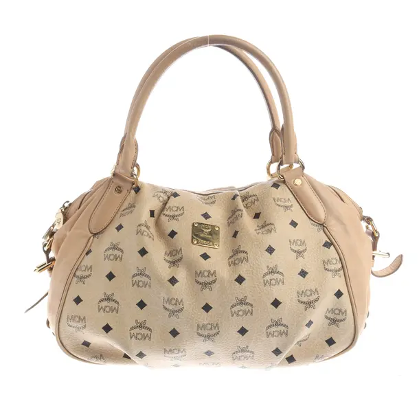 Schultertasche, in Hellbraun, Leder, MCM