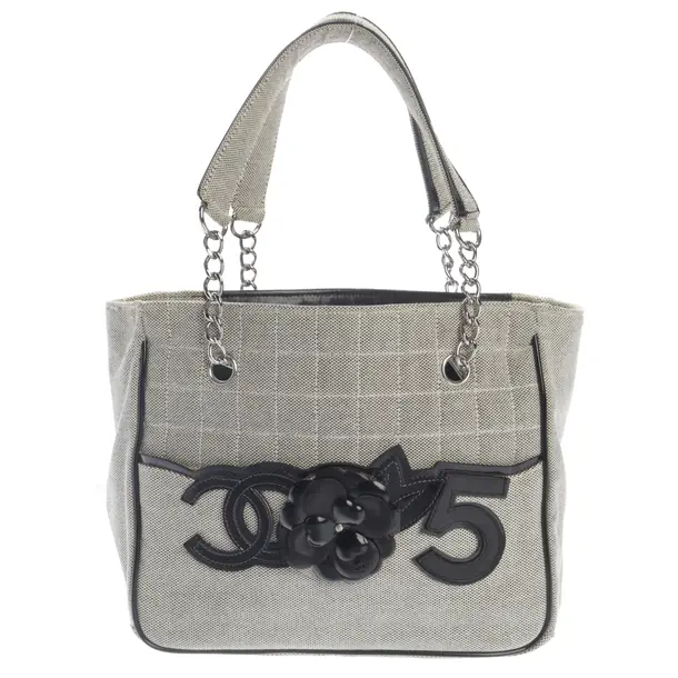 Shoulder Bag, in Beige, Cotton, Chanel