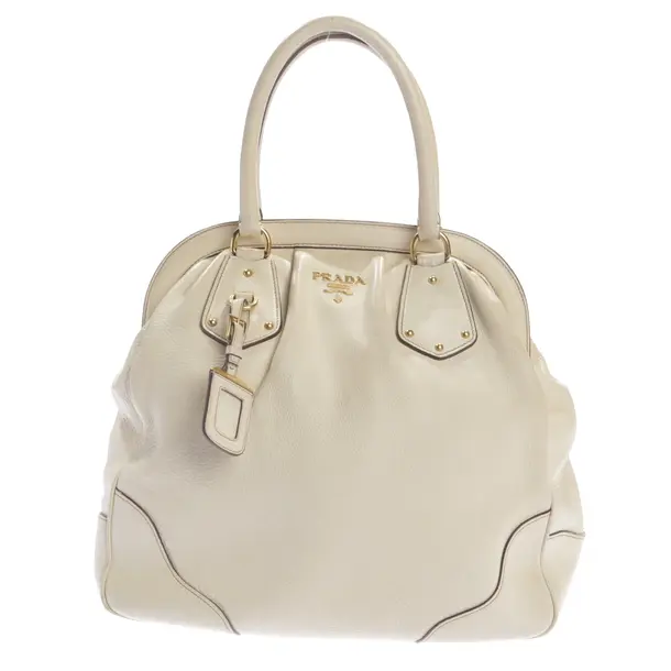 Handtasche, in Cream, Leder, Prada