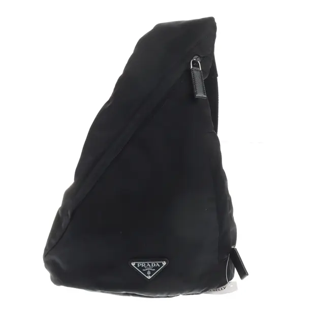 Shoulder Bag, in Black, Polyester, Prada