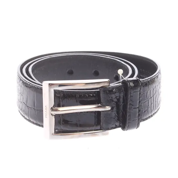 Belt, in Black, Leather, Prada