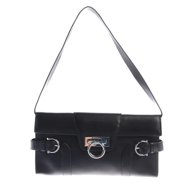 Shoulder Bag, in Black, Leather, Salvatore Ferragamo