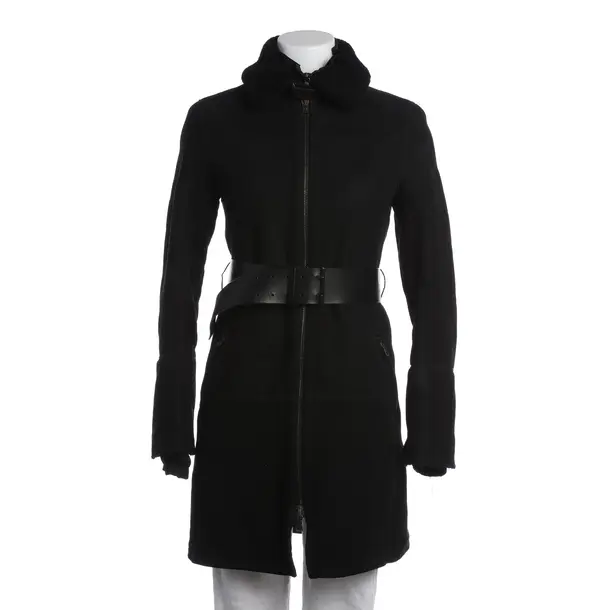 Leather Coat in Black, Leather, Prada Linea Rossa