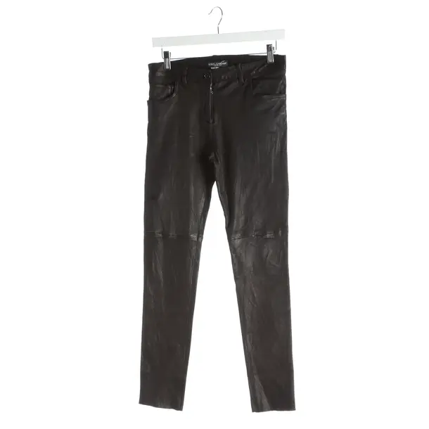 Hose in Schwarz, Leder, Dolce & Gabbana