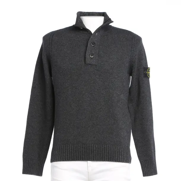 Maglione, in Grigio scuro, Lana, Isola di pietra