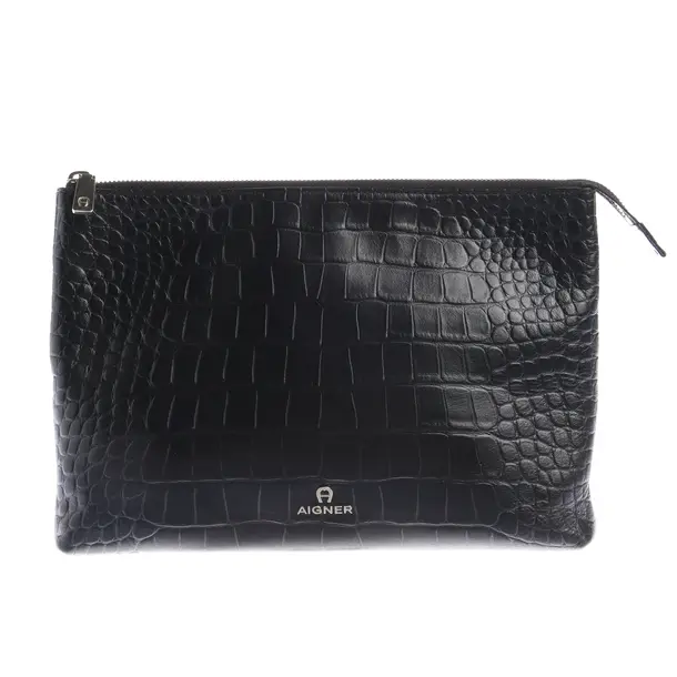 Clutch, in Schwarz, Leder, Aigner
