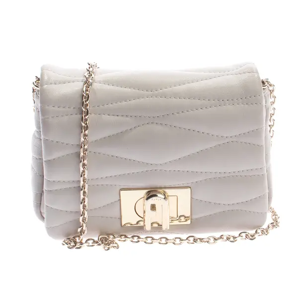 Shoulder Bag, in Light Gray, Leather, Furla