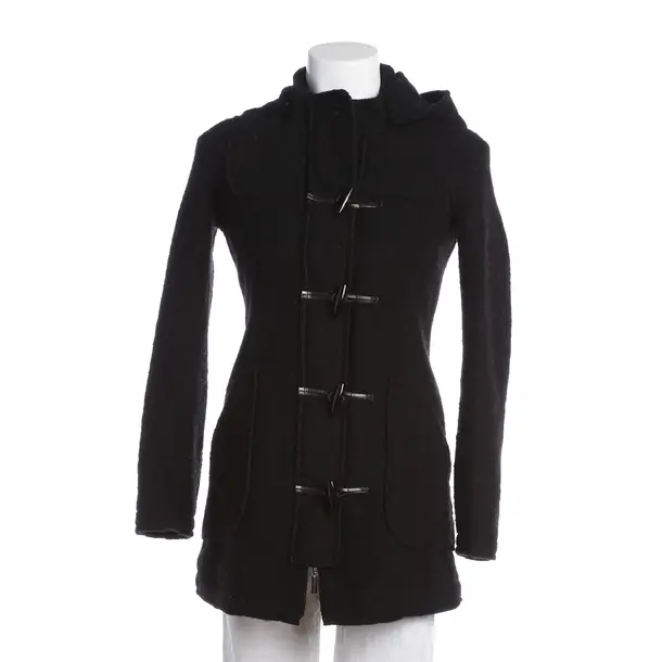 Mid-Season Coat, in Black, Wool, Strenesse