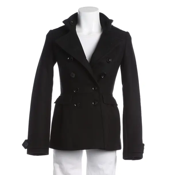 Mid-Season Coat, in Black, Wool, Burberry