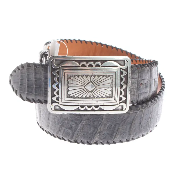 Belt, in Gray, Leather, Reptile´s House