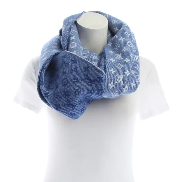 Schal, in Blau, Wolle, Louis Vuitton