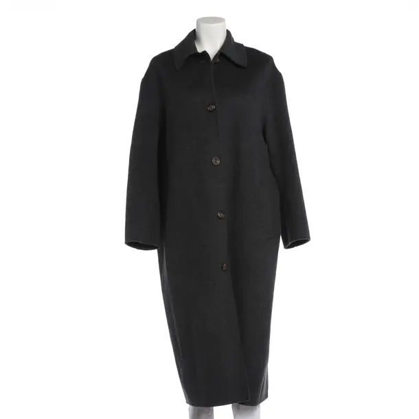 Mid-Season Coat, in Dark Gray, Wool, Totême