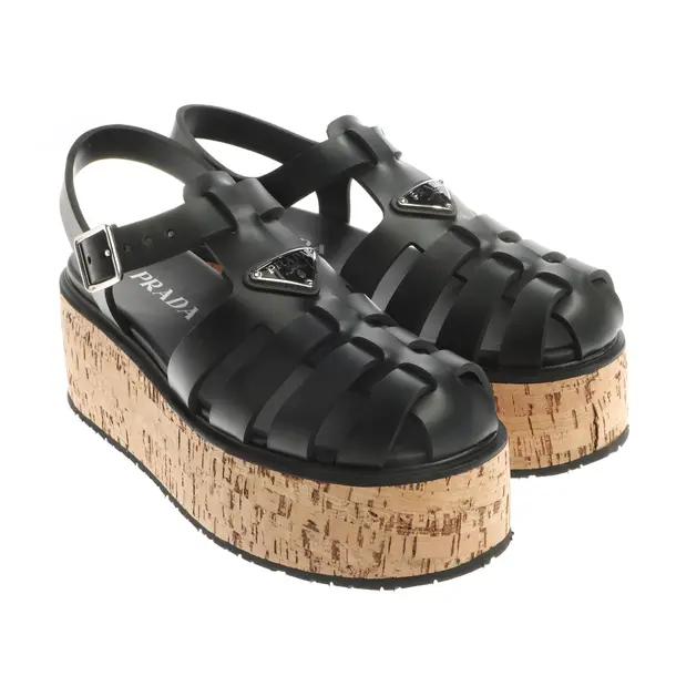 Platform Sandals, in Black, Prada