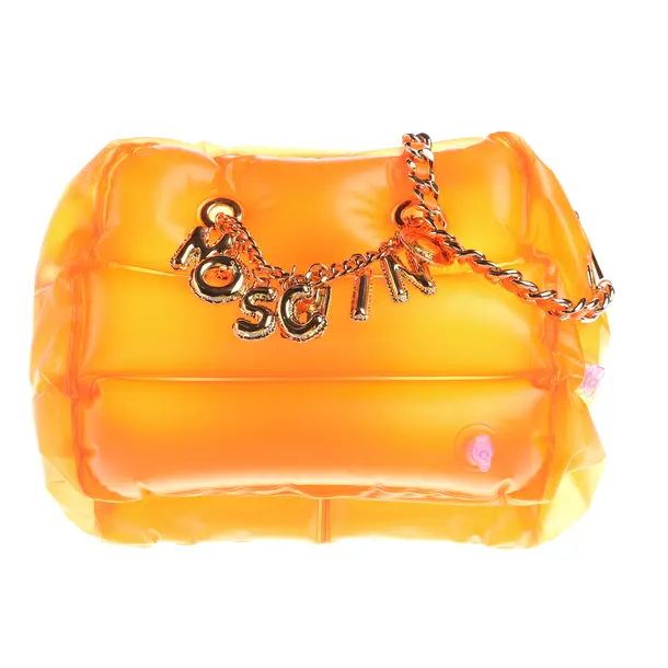 Schultertasche, in Neon Orange, Polyvinyl, Moschino