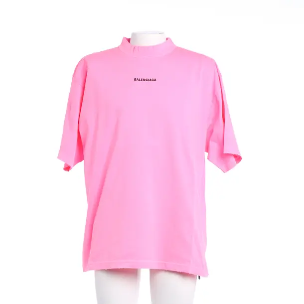 T-Shirt, in Neon Pink, Cotton, Balenciaga