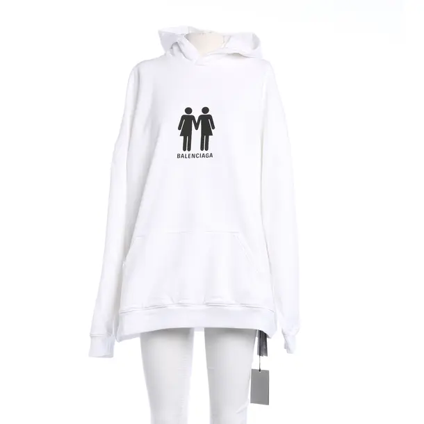 Hoodie, in Weiß, Baumwolle, Balenciaga