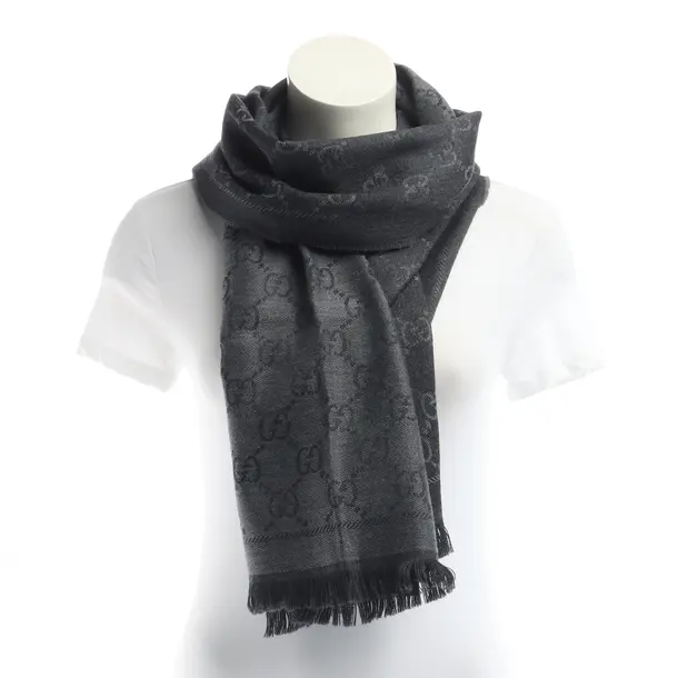 Schal, in Grau, Wolle, Gucci