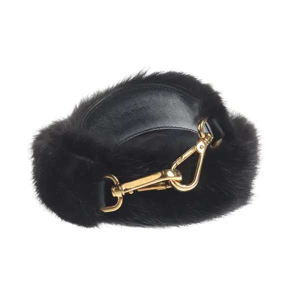 Shoulder Strap, in Black, Fur, Prada