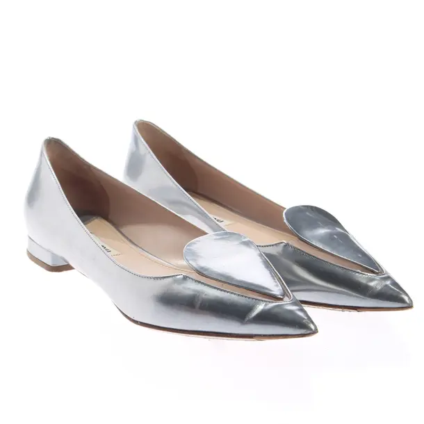 Ballet Flats, in Gray, Miu Miu