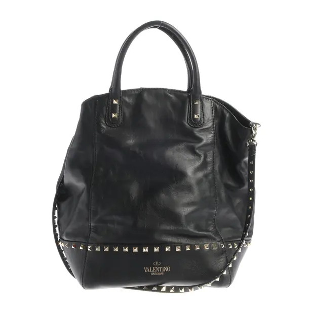 Shopper Bag, in Black, Leather, Valentino