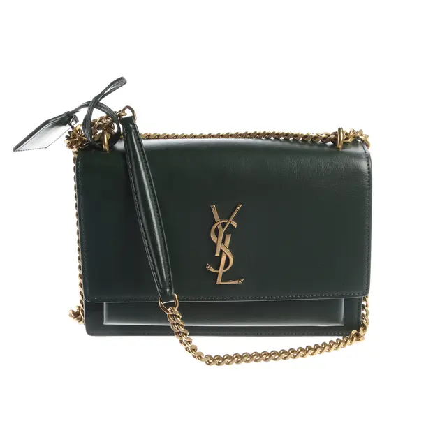 Schultertasche, in Grün, Leder, Saint Laurent